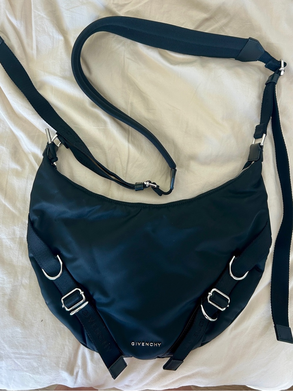 GIVENCHY Black Voyou Nylon Crossbody Bag